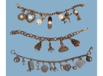 Three Vintage 'Charming' Charm Bracelets