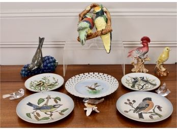 Collection Of Bird Figurines And Plates - Goebel, Fraureuth Kunstabteilung, Celebrate China And More