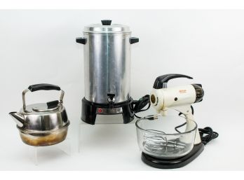 Sunbeam Mix Master, West Bend 12-36 Cup Automatic Coffeemaker (#3536) And Tea Kettle