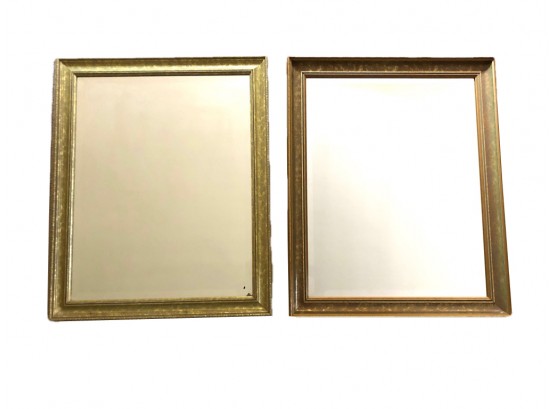 Pair Of Ornate Gold-colored Mirrors