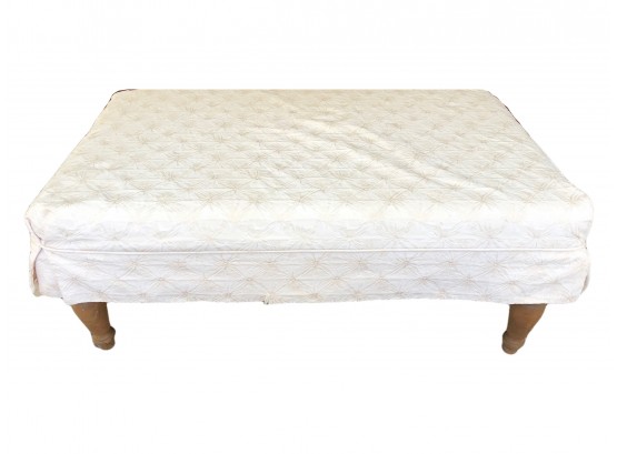 Padded Bedroom Bench With Wooden Legs And White Removable Cover