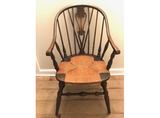 Vintage Windsor Chair With Rush Seat