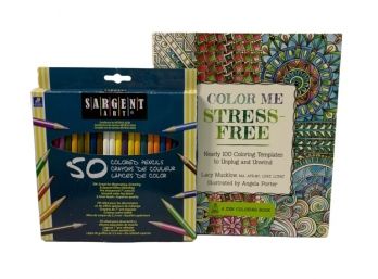 Relaxation Coloring Book And Colored Pencils/RIVER EDGE NJ PICKUP 11/23