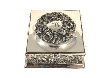 Pairpoint Silver Quadruple-plate Square Monogrammed And Lined Trinket Box/RIVER EDGE NJ PICKUP 11/23