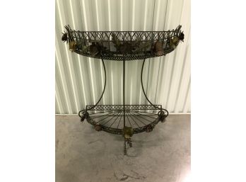 Wire Demilune Table With Floral Accents/WESTWOOD NJ PICKUP 11/24