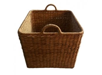 Pottery Barn Square Woven Storage Basket W/ Handles (RETAIL $175.00)/RIVER EDGE NJ PICKUP 11/23