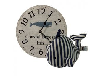 Coastal Decor: Clock And Striped Fish/RIVER EDGE NJ PICKUP 11/23