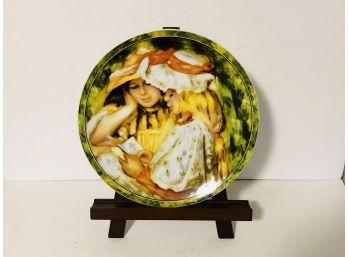Italian Porcelain Plate On Wood Plate Stand/RIVER EDGE NJ PICKUP 11/23