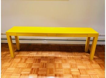 Mustard Yellow Narrow Laminate Parsons Table/RIVER EDGE NJ PICKUP 11/23