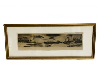 Signed Landscape By Pairpoint Artist Nathan Rosewell Gifford/RIVER EDGE NJ PICKUP 11/23