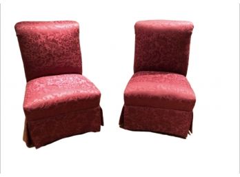Pair Of Damask Slipper Chairs/RIVER EDGE NJ PICKUP 11/23