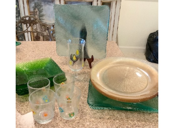 Green Glass Plates, Cool Glasses & More