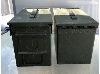 2 Vintage Metal  Amunition Boxes
