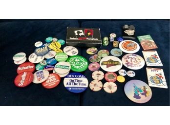 We Have A Collection For Everyone - This One Is A Button Collection  Political, Disney, And Advertising