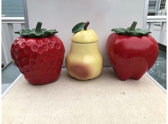 McCoy Red Apple;  McCoyYellow Pear; McCoy Strawberry