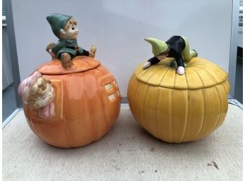 2 Peter Peter Pumpkin Eater Cookie Jars