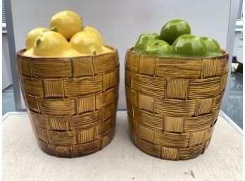McCoy Green Apples And McCoy Lemons In Basket