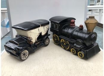 MCcoy Train Engine Black And MCCoy Touring Car