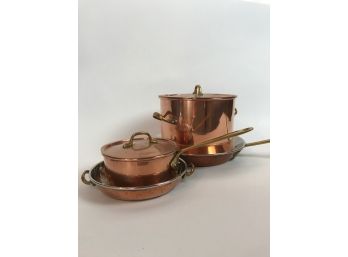 Collection Of Copper Pots & Pans