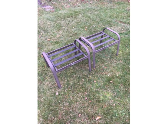 Pair Of Pacific Bay Metal Frame Patio Benches
