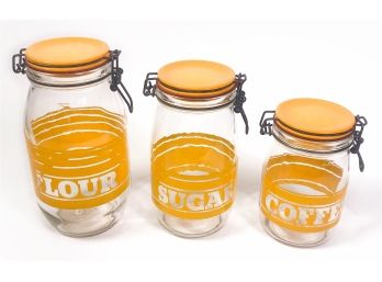 Retro Yellow Kitchen Canisters