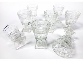 Clear Glass Faceted Goblets