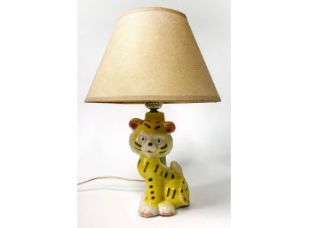 Vintage 1960s Ceramic Tiger Lamp
