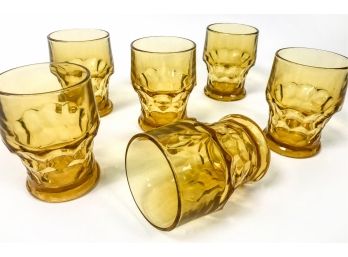 Vintage Yellow Faceted Glasses