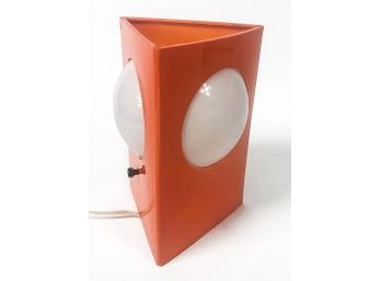 Mid Century Orange Plastic Triangle Lamp