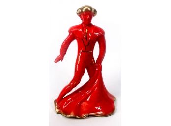Vintage 1972 Red Matador Ceramic Sulpture