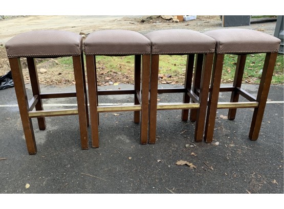 Four Square Barstools With Nail Head Trim