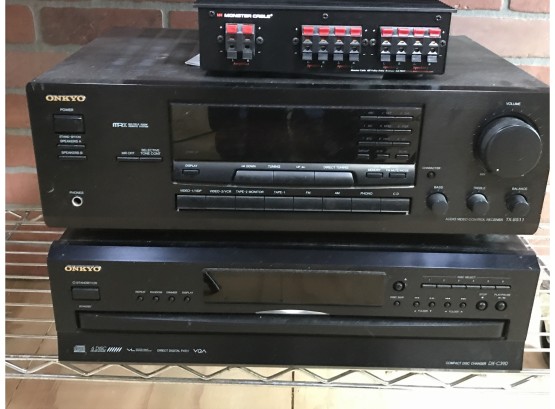 Onkyo Receiver And CD Player And Monster Cable Box