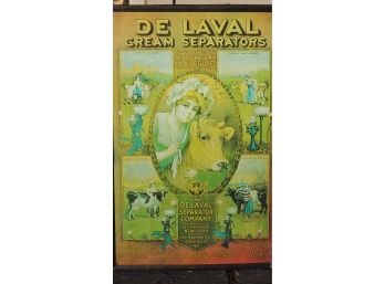 Vintage Metal Tin Advertising Sign De Laval Cream Separators