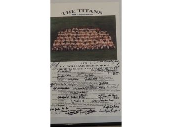 Remember The Titans! This Is A Photo From The Team And Signed By The Team!
