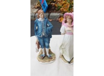 Gorgeous 'Blue Boy & Pinkie' Figurines #KW2824 Lefton China 10' Tall