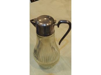 Vintage Glass Pitcher With Plastic Insert For Chilling Your Beverages Lot #1