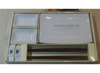 Gorgeous Porcelain Sushi Set For 2 & Sushi Book And Extras