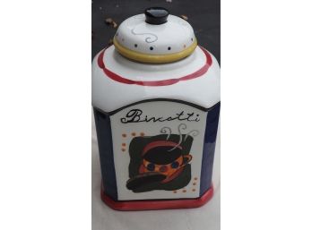 Hand-painted Biscotti Jar For Nonni's