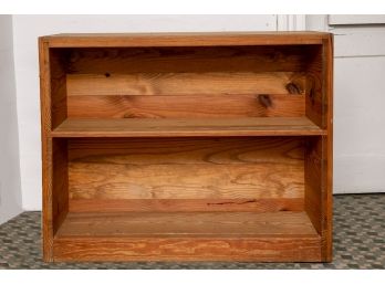 Knotty Pine Wood Two Shelf Bookcase