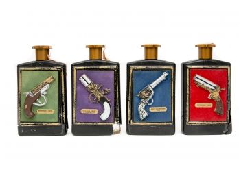 Four Collectible American Originals Series One Classic Firearms Decanter Bottles