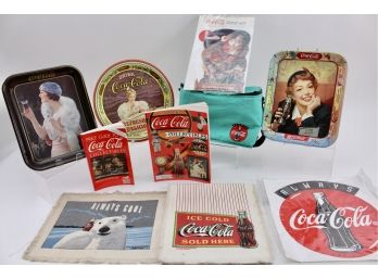Collectible Coca Cola Advertisement Trays, Signs, Books And More