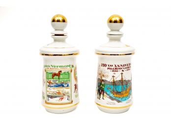 Two Collectible Stitzel Weller Distillery Porcelain Decanter Bottles