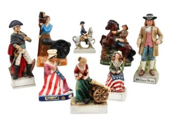 Set Of Eight Revolutionary Figurine Decanters
