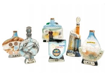 Six Collectible James Beam Distilling Co. State Decanter Bottles