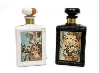 Two Americana Collection Of Great Moments In History J.W. Dant's Collectible Distillery Decanter Bottles