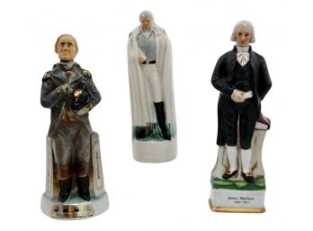 Trenton Spirits James Madison, James Beam General Stark And Hickory Decanters