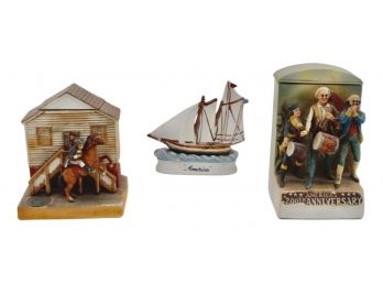 Set Of Three Collectible McCormick And Famous Firsts Decanters
