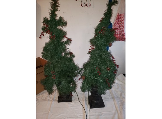 2 Light Up Holiday Trees