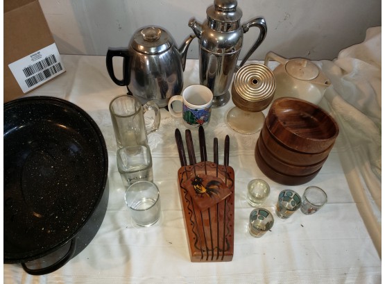 Lot Of Vintage Knives, Silver Plated Coffee Set, And More!