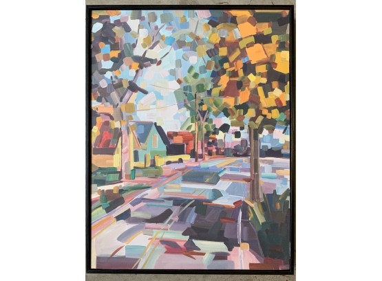 Framed Abstract Autumn Street Scene